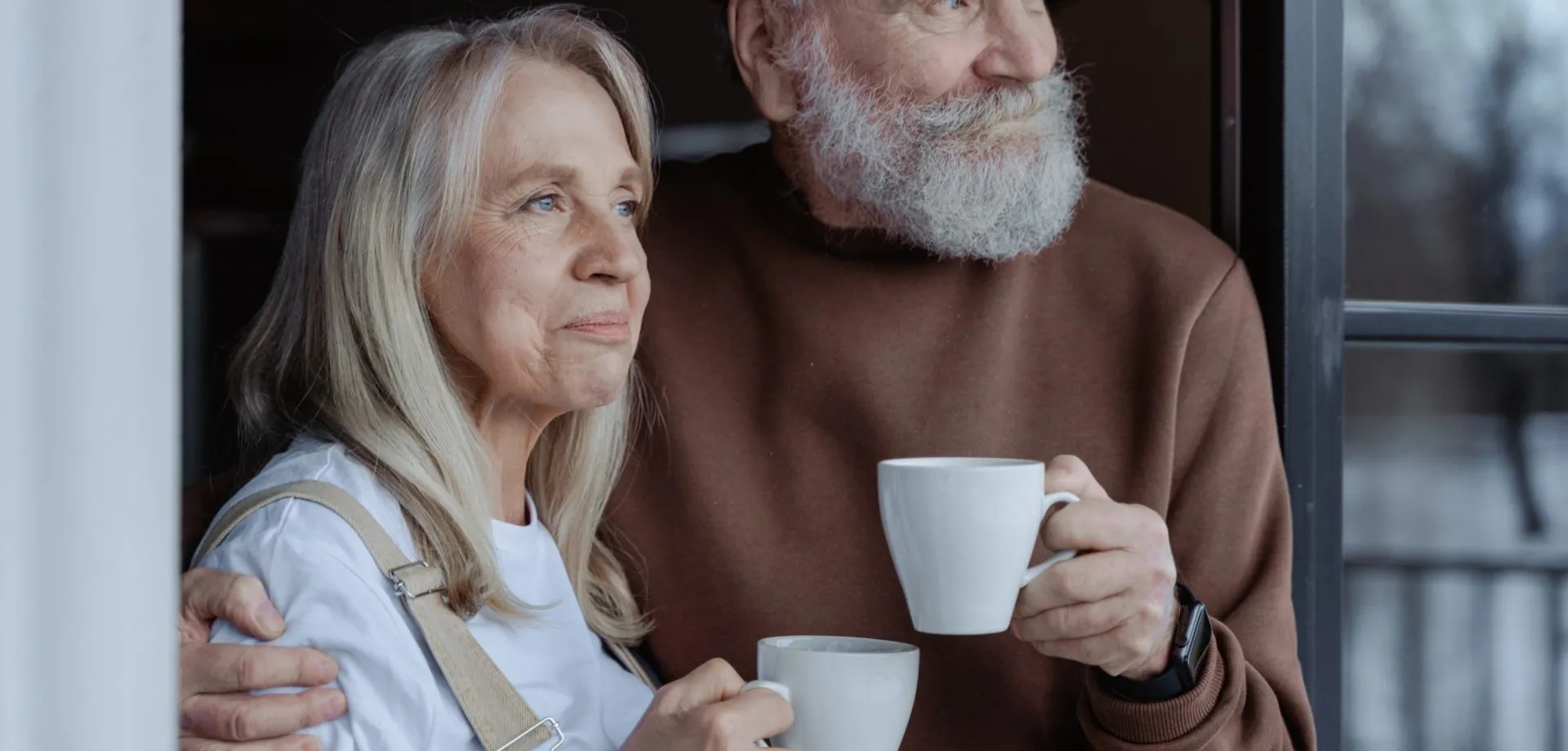 photo of elderly couple drinking tea