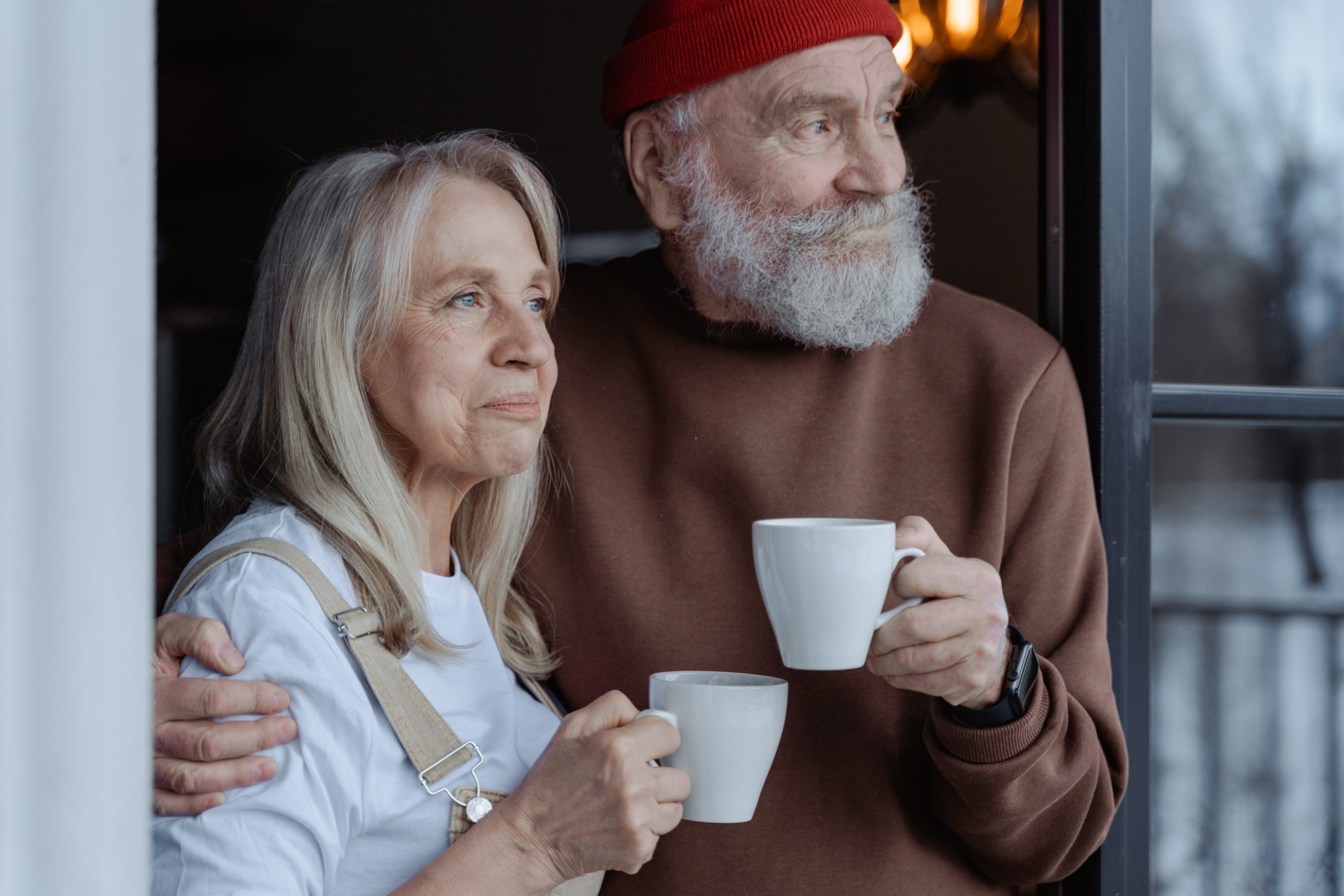 photo of elderly couple drinking tea